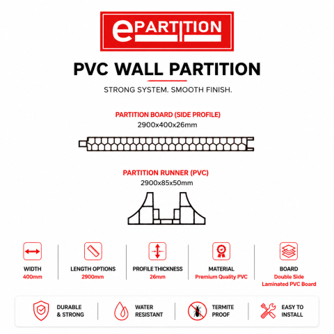 e-Partition Galaxy Wood PVC Wall Partition